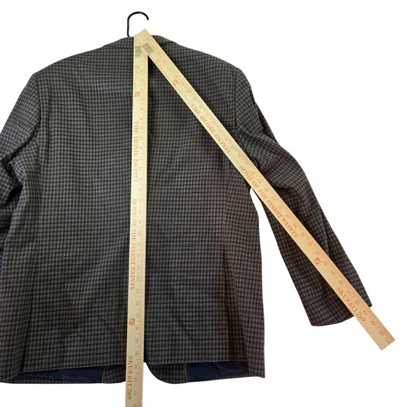 Paul Fredrick Brown Plaid Blazer Sport Coat Two Button Jacket 46R - Picture 8 of 8